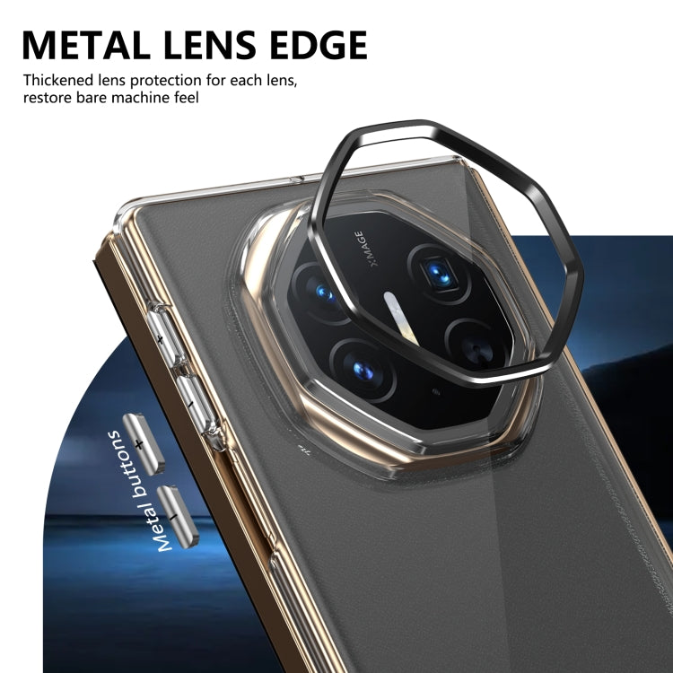 For Huawei Mate XT Ultimate Design lce Folding Series Integrated Clear PC Phone Case(Black) - Huawei Cases by PMC TechLife | Online Shopping South Africa | PMC TechLife | Buy Now Pay Later Mobicred