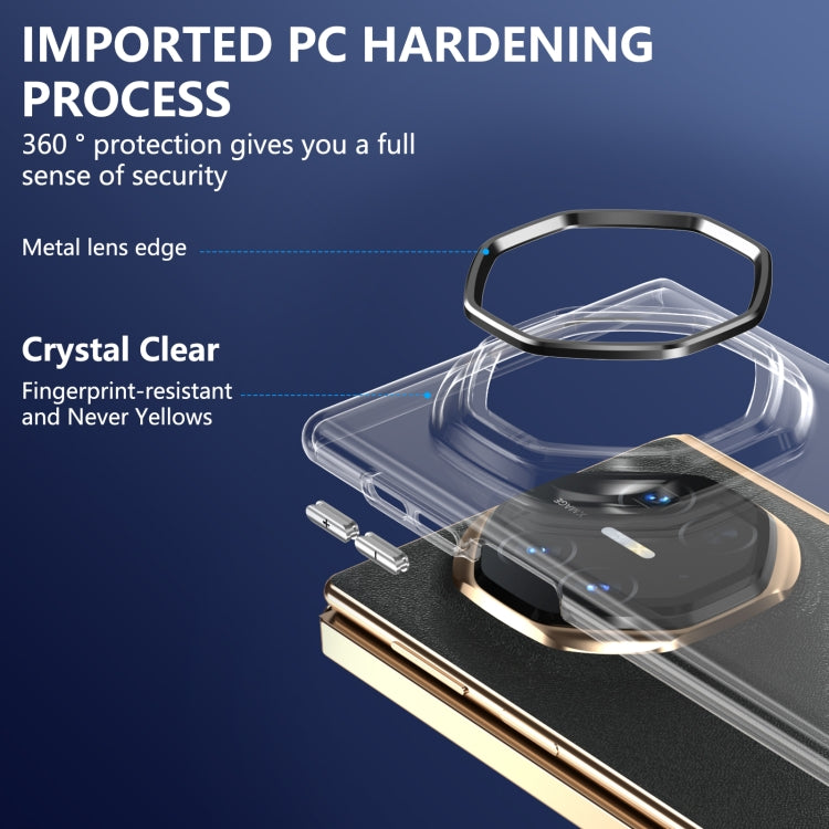 For Huawei Mate XT Ultimate Design lce Folding Series Integrated Clear PC Phone Case(Black) - Huawei Cases by PMC TechLife | Online Shopping South Africa | PMC TechLife | Buy Now Pay Later Mobicred