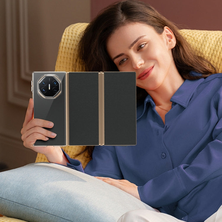 For Huawei Mate XT Ultimate Design lce Folding Series Integrated Clear PC Phone Case(Black) - Huawei Cases by PMC TechLife | Online Shopping South Africa | PMC TechLife | Buy Now Pay Later Mobicred