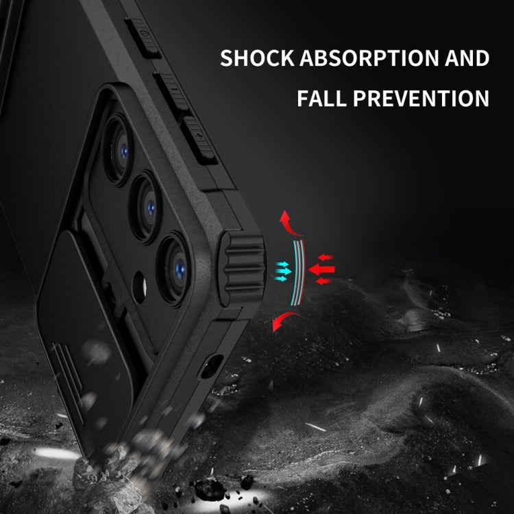 For Samsung Galaxy S25+ 5G Stereoscopic Holder Sliding Camshield Phone Case(Black) - Galaxy S25+ 5G Cases by PMC Jewellery | Online Shopping South Africa | PMC Jewellery | Buy Now Pay Later Mobicred