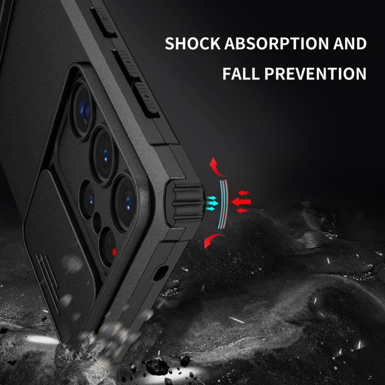 For Samsung Galaxy S25 Ultra 5G Stereoscopic Holder Sliding Camshield Phone Case(Black) - Galaxy S25 Ultra 5G Cases by PMC Jewellery | Online Shopping South Africa | PMC Jewellery | Buy Now Pay Later Mobicred