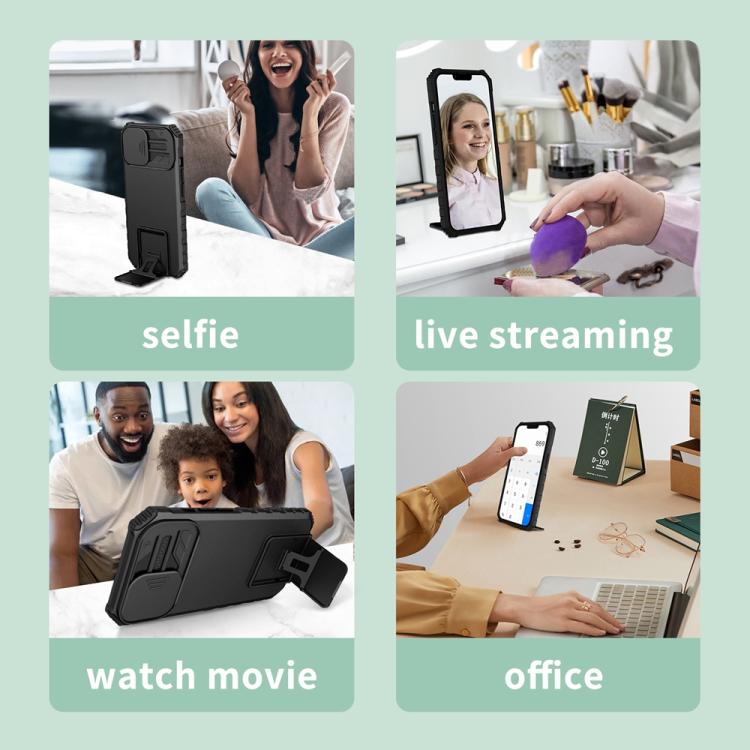 For Samsung Galaxy S25 Ultra 5G Stereoscopic Holder Sliding Camshield Phone Case(Black) - Galaxy S25 Ultra 5G Cases by PMC Jewellery | Online Shopping South Africa | PMC Jewellery | Buy Now Pay Later Mobicred