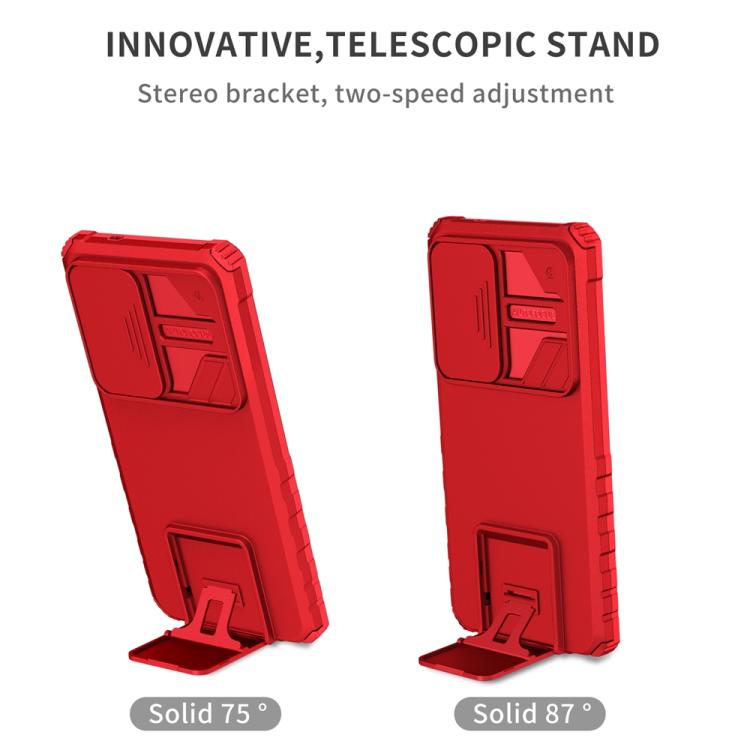 For Samsung Galaxy S25 Ultra 5G Stereoscopic Holder Sliding Camshield Phone Case(Red) - Galaxy S25 Ultra 5G Cases by PMC Jewellery | Online Shopping South Africa | PMC Jewellery | Buy Now Pay Later Mobicred