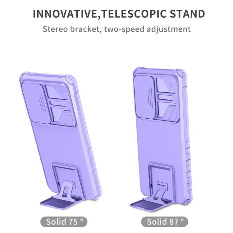 For Samsung Galaxy S25 Ultra 5G Stereoscopic Holder Sliding Camshield Phone Case(Purple) - Galaxy S25 Ultra 5G Cases by PMC Jewellery | Online Shopping South Africa | PMC Jewellery | Buy Now Pay Later Mobicred