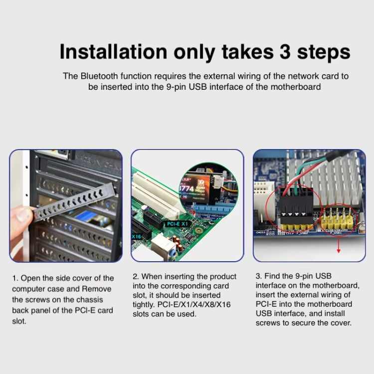 EDUP EP-BE9715 8774Mbps WiFi 7 Bluetooth 5.4 Tri-Band PCI-E WiFi Adapter Wireless Network Card(Black) - free shipping - PMC TechLife - Order now!