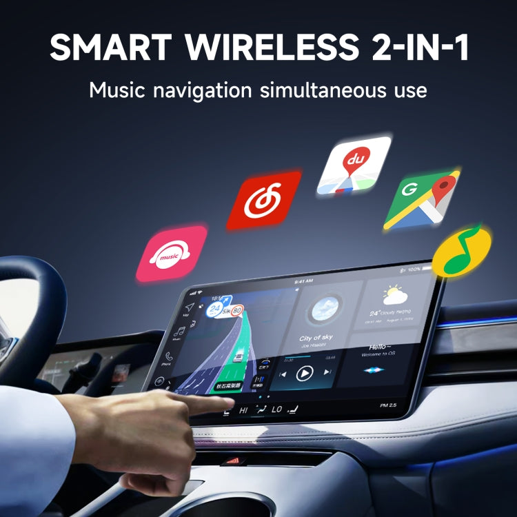 2 in 1 Apple CarPlay / Android Auto USB, Type-C Dual Ports Wired to Wireless CarPlay Adapter(Black) - free shipping - PMC TechLife - Order now!