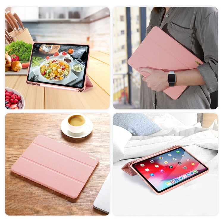 For iPad Air 11 2025 / 2024 / 2022 / 2020 10.9 DUX DUCIS Domo Series Horizontal Flip Magnetic TPU + PU Leather Case with Three-folding Holder & Pen Slot(Pink) - free shipping - PMC TechLife - Order now!