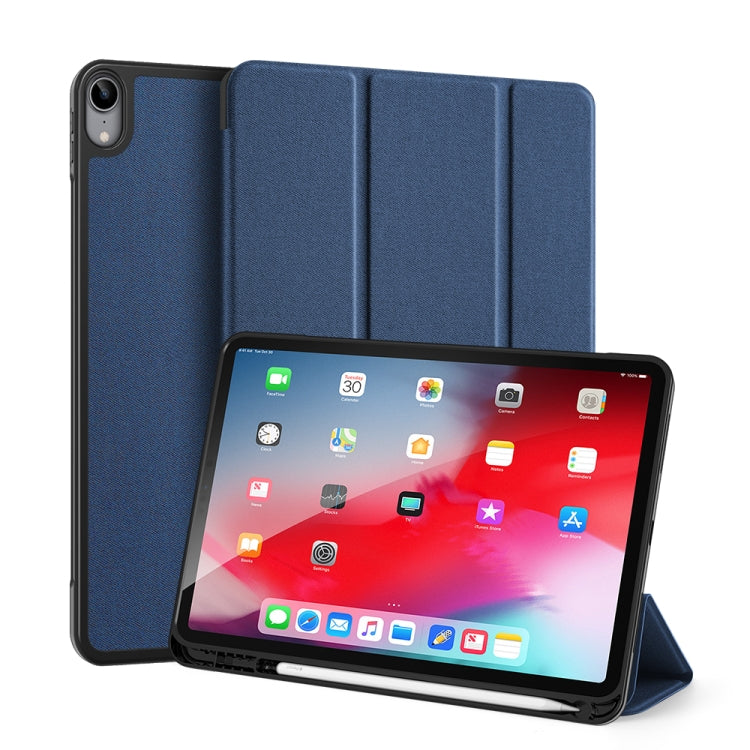 For iPad Air 11 2024 / 2022 / 2020 10.9 DUX DUCIS Domo Series Horizontal Flip Magnetic TPU + PU Leather Case with Three-folding Holder & Pen Slot(Blue) - iPad Air (2022) / (2020) 10.9 Cases by DUX DUCIS | Online Shopping South Africa | PMC TechLife | Buy Now Pay Later Mobicred