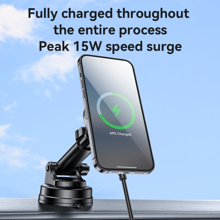 Yesido C315 15W Suction Cup Air Vent Car Wireless Charging Holder with RGB Lighting(Black) - free shipping - PMC TechLife - Order now!