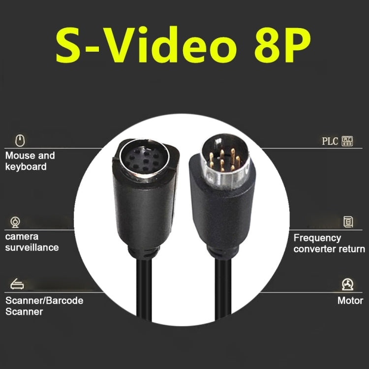 90 Degree mini DIN 8 Pin TV Audio Adapter Cable S-Video TV Box Cable, Length:3m(Black) - Cables by PMC TechLife | Online Shopping South Africa | PMC TechLife | Buy Now Pay Later Mobicred