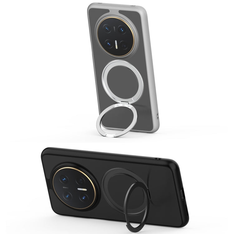 For Huawei Mate 70 Frosted 360 Degree Rotating Holder Phone Case(Transparent) - Huawei Cases by PMC TechLife | Online Shopping South Africa | PMC TechLife | Buy Now Pay Later Mobicred