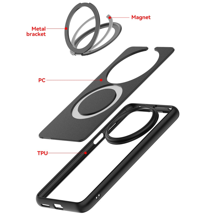 For Huawei Mate 70 Frosted 360 Degree Rotating Holder Phone Case(Grey) - Huawei Cases by PMC TechLife | Online Shopping South Africa | PMC TechLife | Buy Now Pay Later Mobicred