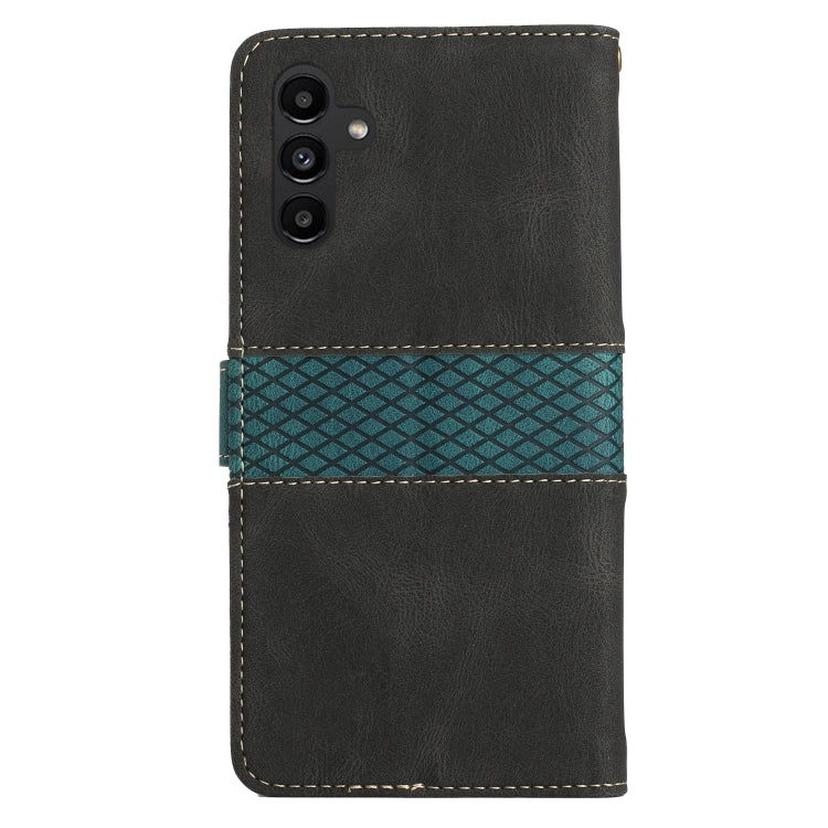 For Samsung Galaxy S25+ 5G Grid Stitching Leather Phone Case with Lanyard(Black) - Galaxy S25+ 5G Cases by PMC Jewellery | Online Shopping South Africa | PMC Jewellery | Buy Now Pay Later Mobicred