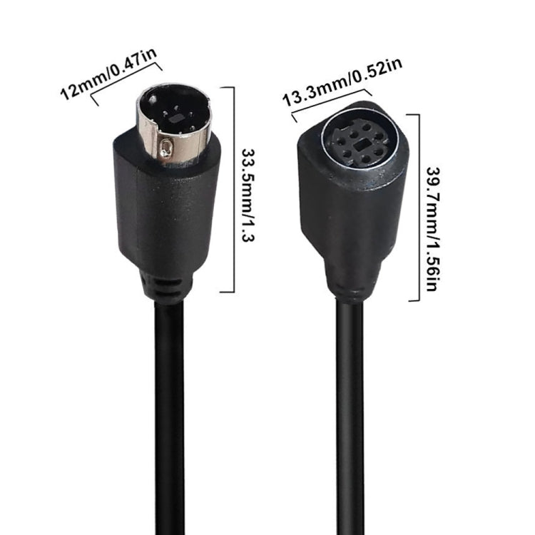 Mini DIN 7 Pin Core Audio / Video Cable, Length:3m(Male to Female Straight) - Cables by PMC TechLife | Online Shopping South Africa | PMC TechLife | Buy Now Pay Later Mobicred