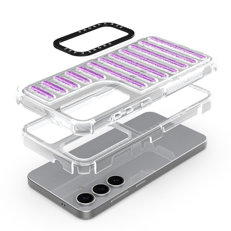 For Samsung Galaxy S25 5G Capsule Glitter TPU Hybrid PC Airbag Phone Case(Blue) - Galaxy S25 5G Cases by PMC Jewellery | Online Shopping South Africa | PMC Jewellery | Buy Now Pay Later Mobicred