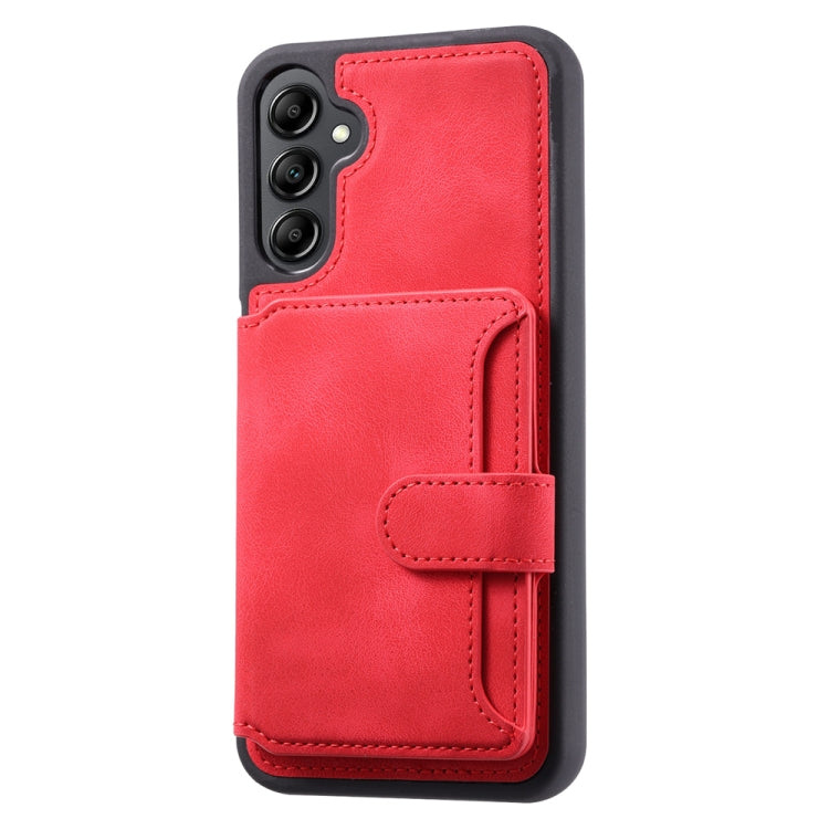 For Samsung Galaxy S25 5G Skin Feel Dream RFID Anti-theft PU Card Bag Phone Case(Red) - Galaxy S25 5G Cases by PMC TechLife | Online Shopping South Africa | PMC TechLife | Buy Now Pay Later Mobicred