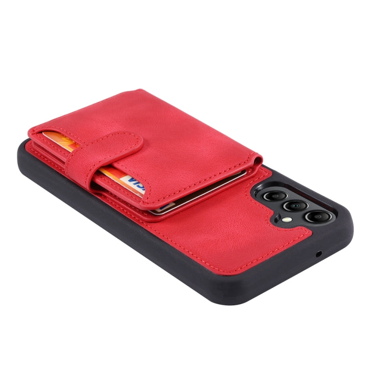 For Samsung Galaxy S25 5G Skin Feel Dream RFID Anti-theft PU Card Bag Phone Case(Red) - Galaxy S25 5G Cases by PMC TechLife | Online Shopping South Africa | PMC TechLife | Buy Now Pay Later Mobicred