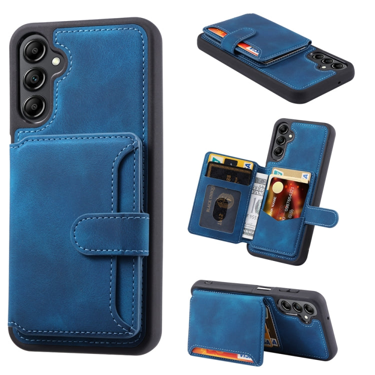 For Samsung Galaxy S25 5G Skin Feel Dream RFID Anti-theft PU Card Bag Phone Case(Peacock Blue) - Galaxy S25 5G Cases by PMC TechLife | Online Shopping South Africa | PMC TechLife | Buy Now Pay Later Mobicred