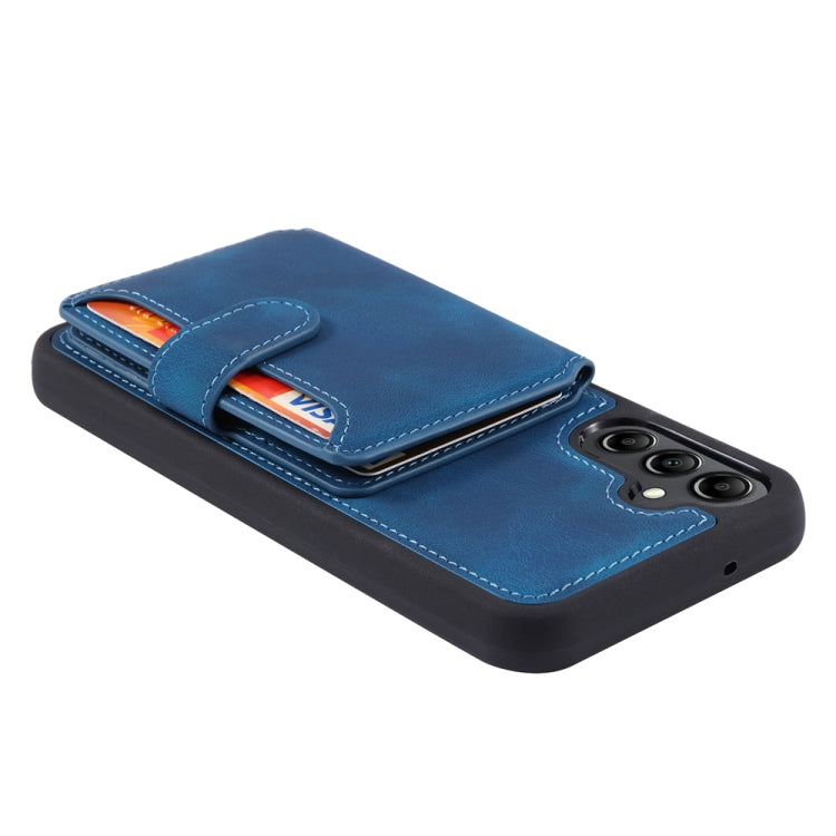 For Samsung Galaxy S25 5G Skin Feel Dream RFID Anti-theft PU Card Bag Phone Case(Peacock Blue) - Galaxy S25 5G Cases by PMC TechLife | Online Shopping South Africa | PMC TechLife | Buy Now Pay Later Mobicred