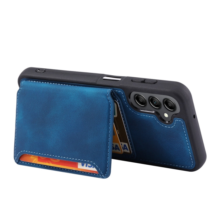 For Samsung Galaxy S25+ 5G Skin Feel Dream RFID Anti-theft PU Card Bag Phone Case(Peacock Blue) - Galaxy S25+ 5G Cases by PMC TechLife | Online Shopping South Africa | PMC TechLife | Buy Now Pay Later Mobicred