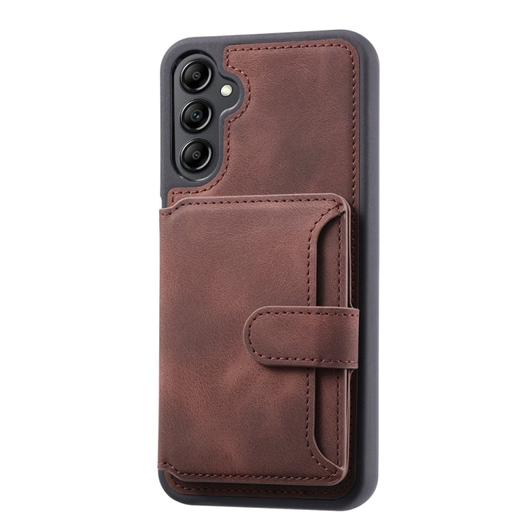 For Samsung Galaxy S25+ 5G Skin Feel Dream RFID Anti-theft PU Card Bag Phone Case(Coffee) - Galaxy S25+ 5G Cases by PMC TechLife | Online Shopping South Africa | PMC TechLife | Buy Now Pay Later Mobicred
