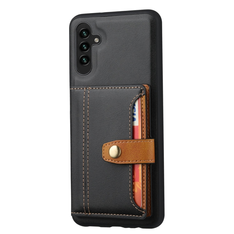 For Samsung Galaxy S25+ 5G Calfskin Card Slot TPU Hybrid PU Phone Case(Black) - Galaxy S25+ 5G Cases by PMC Jewellery | Online Shopping South Africa | PMC Jewellery | Buy Now Pay Later Mobicred