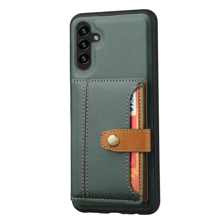 For Samsung Galaxy S25 5G Calfskin Card Slot TPU Hybrid PU Phone Case(Green) - Galaxy S25 5G Cases by PMC Jewellery | Online Shopping South Africa | PMC Jewellery | Buy Now Pay Later Mobicred