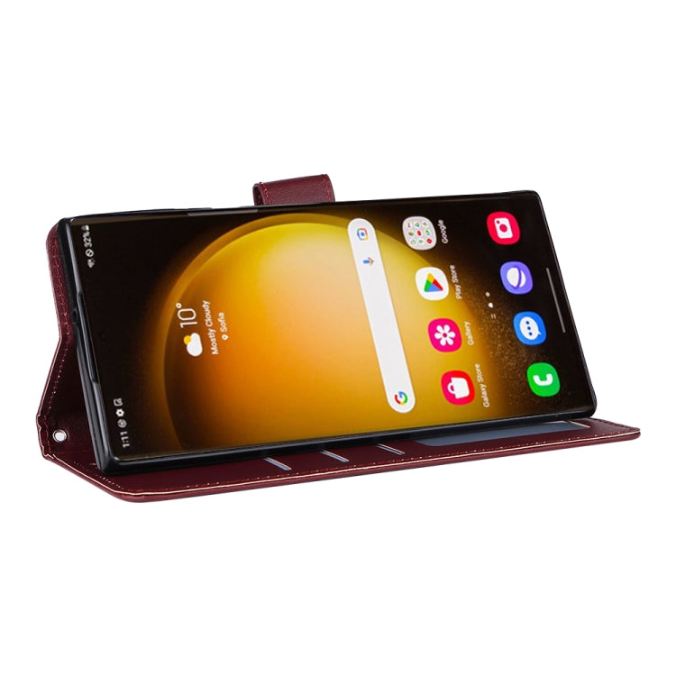 For Samsung Galaxy S25 Ultra 5G 3-Card Slots Multifunctional Leather Phone Case(Wine Red) - Galaxy S25 Ultra 5G Cases by PMC Jewellery | Online Shopping South Africa | PMC Jewellery | Buy Now Pay Later Mobicred