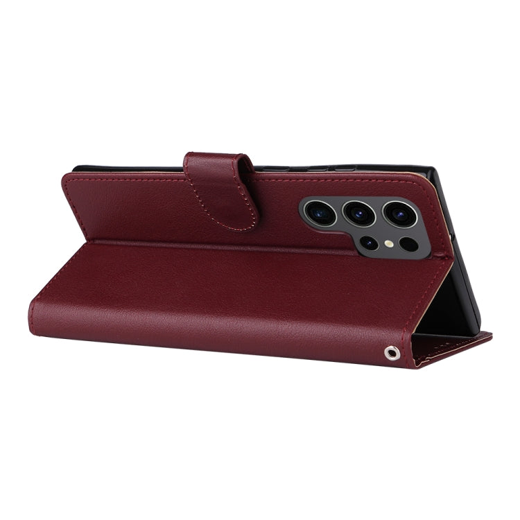 For Samsung Galaxy S25 Ultra 5G 3-Card Slots Multifunctional Leather Phone Case(Wine Red) - Galaxy S25 Ultra 5G Cases by PMC Jewellery | Online Shopping South Africa | PMC Jewellery | Buy Now Pay Later Mobicred