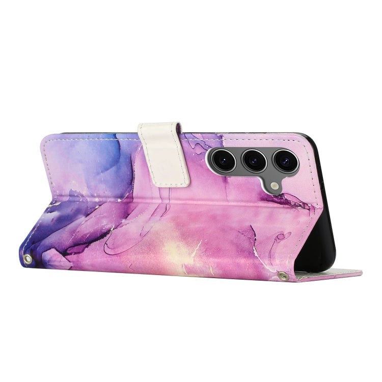For Samsung Galaxy S25 5G Painted Marble Pattern Leather Phone Case(Purple) - Galaxy S25 5G Cases by PMC Jewellery | Online Shopping South Africa | PMC Jewellery | Buy Now Pay Later Mobicred