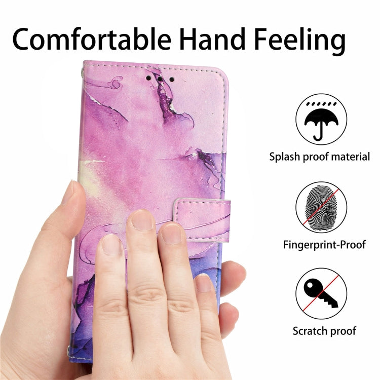 For Samsung Galaxy S25 5G Painted Marble Pattern Leather Phone Case(Purple) - Galaxy S25 5G Cases by PMC Jewellery | Online Shopping South Africa | PMC Jewellery | Buy Now Pay Later Mobicred