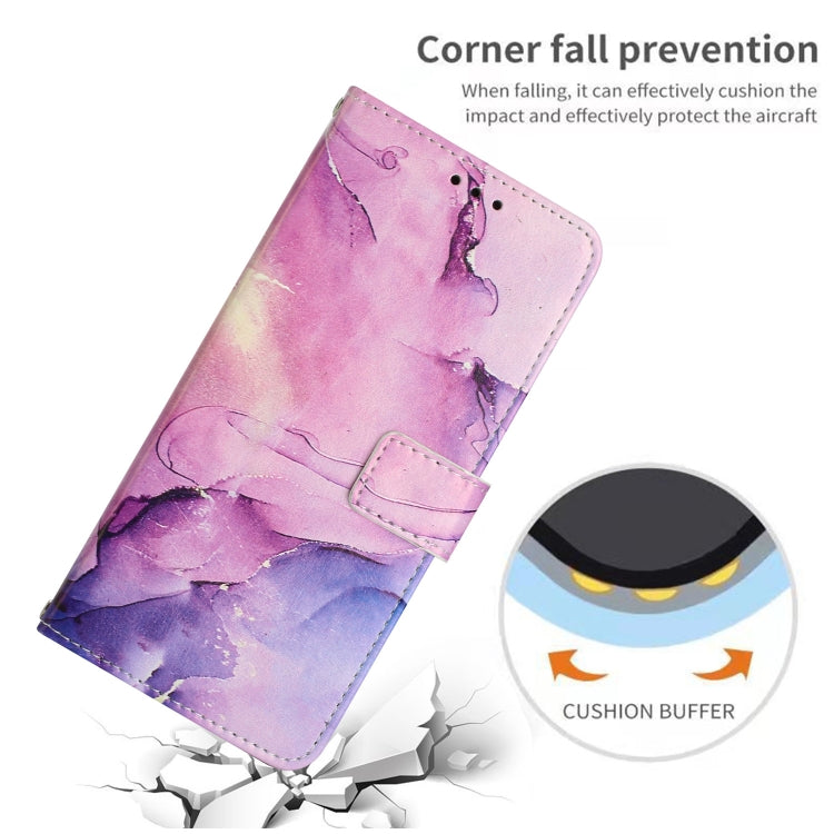 For Samsung Galaxy S25 5G Painted Marble Pattern Leather Phone Case(Purple) - Galaxy S25 5G Cases by PMC Jewellery | Online Shopping South Africa | PMC Jewellery | Buy Now Pay Later Mobicred