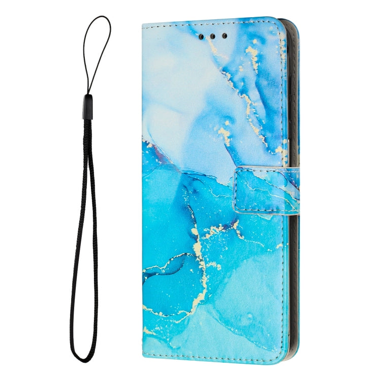For Samsung Galaxy S25+ 5G Painted Marble Pattern Leather Phone Case(Blue Green) - Galaxy S25+ 5G Cases by PMC Jewellery | Online Shopping South Africa | PMC Jewellery | Buy Now Pay Later Mobicred