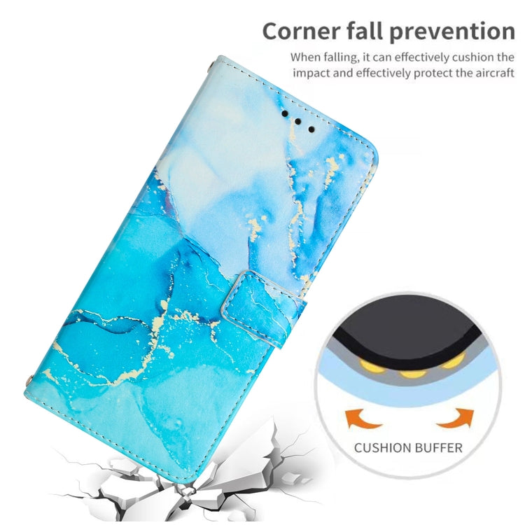 For Samsung Galaxy S25+ 5G Painted Marble Pattern Leather Phone Case(Blue Green) - Galaxy S25+ 5G Cases by PMC Jewellery | Online Shopping South Africa | PMC Jewellery | Buy Now Pay Later Mobicred