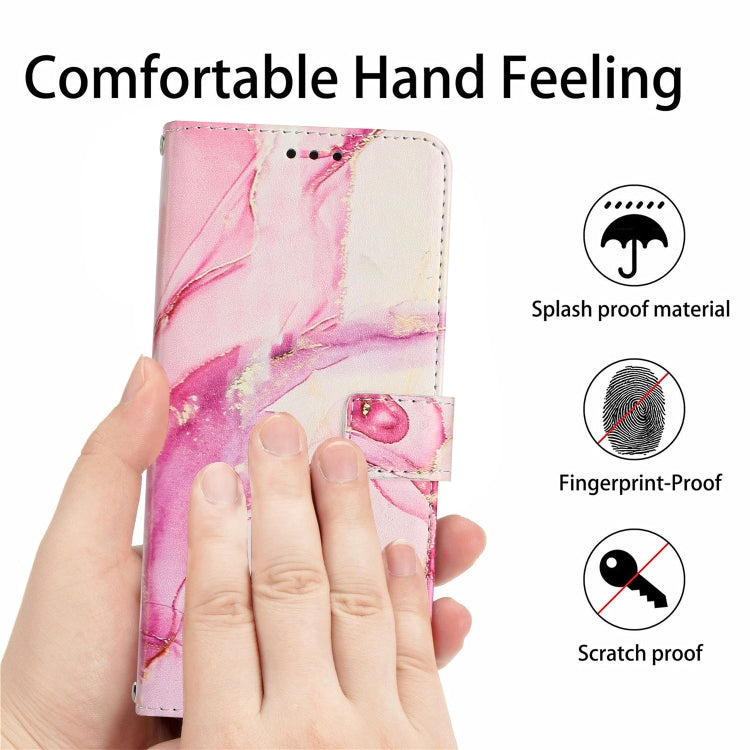 For Samsung Galaxy S25+ 5G Painted Marble Pattern Leather Phone Case(Rose Gold) - Galaxy S25+ 5G Cases by PMC Jewellery | Online Shopping South Africa | PMC Jewellery | Buy Now Pay Later Mobicred
