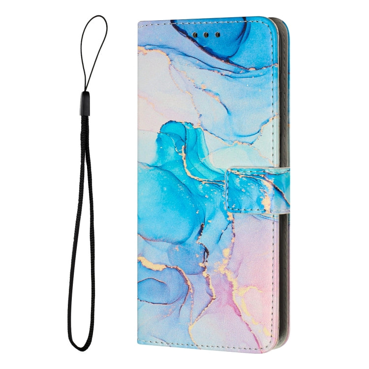 For Samsung Galaxy S25+ 5G Painted Marble Pattern Leather Phone Case(Pink Green) - Galaxy S25+ 5G Cases by PMC Jewellery | Online Shopping South Africa | PMC Jewellery | Buy Now Pay Later Mobicred