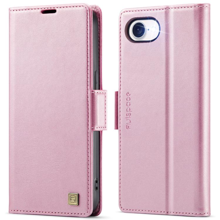 For iPhone 16e AutSpace A11 Side Buckle MagSafe Magnetic RFID Phone Leather Case(Rose Gold) - free shipping - PMc TechLife - Order now!