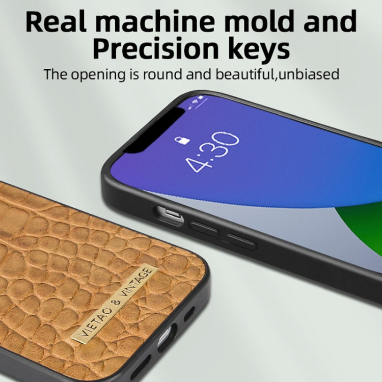 For iPhone 16 Pro VIETAO Alligator Texture PU Phone Case(Brown) - free shipping - PMC Jewellery - Order now!