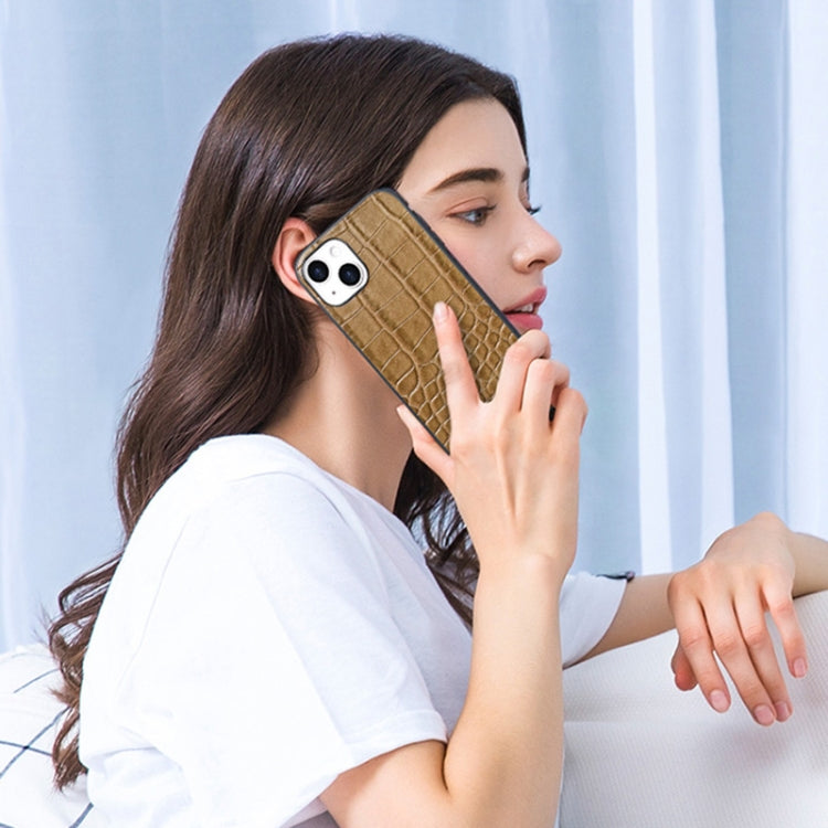 For iPhone 16 VIETAO Alligator Texture PU Phone Case(Brown) - free shipping - PMC Jewellery - Order now!