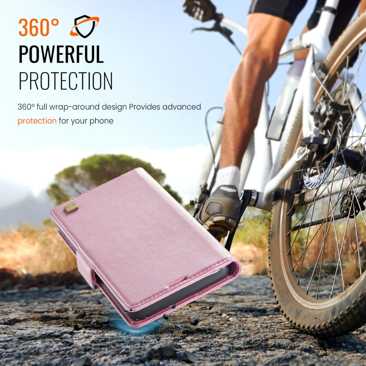 For Samsung Galaxy S25 Ultra 5G AutSpace A11 Side Buckle MagSafe Magnetic RFID Phone Leather Case(Rose Gold) - free shipping - PMC Jewellery - Order now!