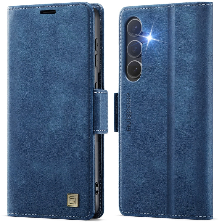 For Samsung Galaxy S25+ 5G AutSpace A11 Side Buckle MagSafe Magnetic RFID Phone Leather Case(Blue) - free shipping - PMC Jewellery - Order now!