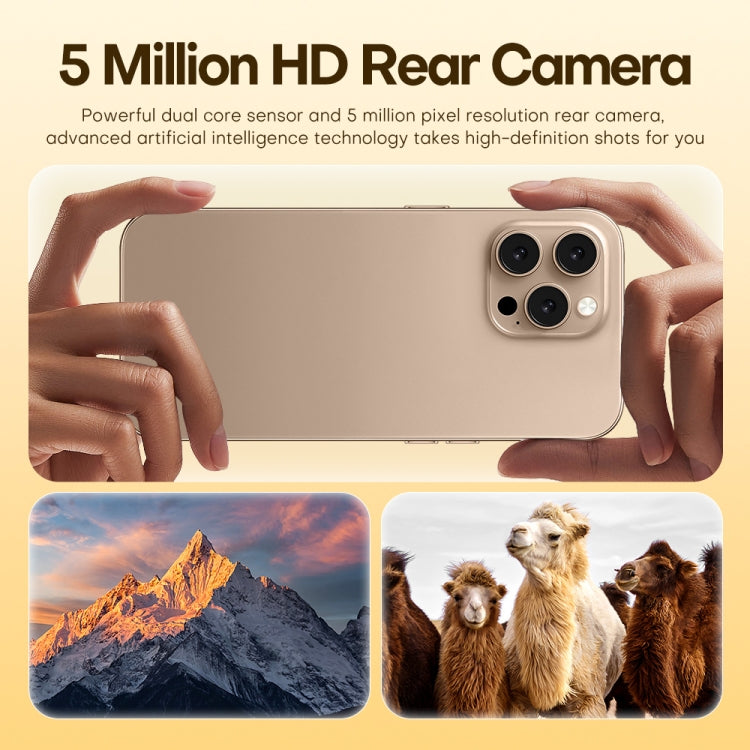 U218 / i16 Pro Max, 1GB+16GB, 6.6 inch Android 8.1 MTK6580A Quad Core, OTG, Network: 3G, Dual SIM, Plug:UK Plug(Desert Gold) - free shipping - PMc TechLife - Order now!