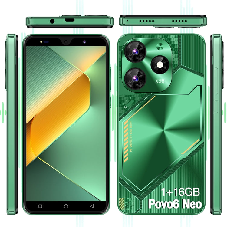 Povo6 Neo / DP29, 1GB+16GB, Face Identification, 5.0 inch Android 8.1 MTK6580M Quad Core, Network: 3G, Dual SIM, Plug:AU Plug(Green) - free shipping - PMc TechLife - Order now!