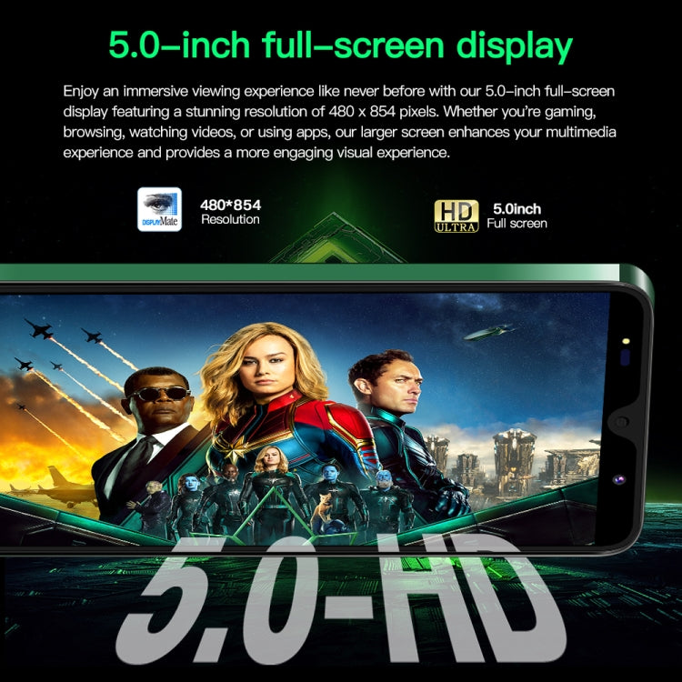 Povo6 Neo / DP29, 1GB+16GB, Face Identification, 5.0 inch Android 8.1 MTK6580M Quad Core, Network: 3G, Dual SIM, Plug:EU Plug(Green) - free shipping - PMc TechLife - Order now!