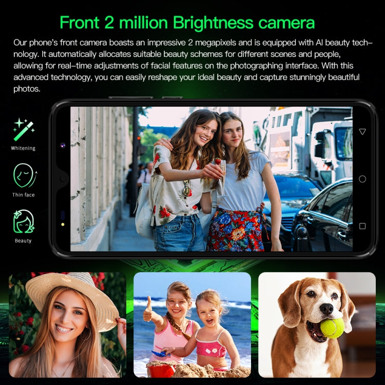 Povo6 Neo / DP29, 1GB+16GB, Face Identification, 5.0 inch Android 8.1 MTK6580M Quad Core, Network: 3G, Dual SIM, Plug:EU Plug(Green) - free shipping - PMc TechLife - Order now!