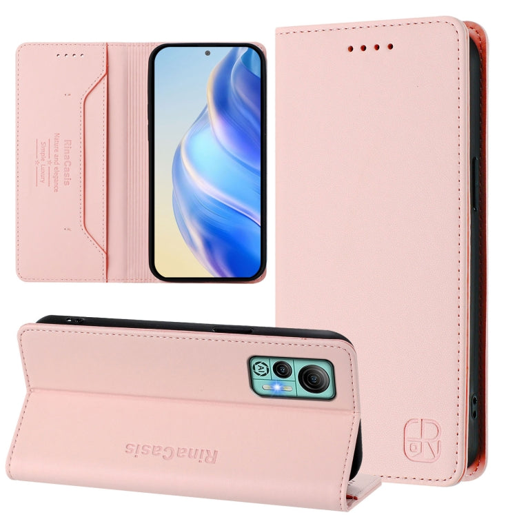 For Ulefone Note 14 RC01 Dual-Folded Magnetic Suction RFID Leather Phone Case(Pink) - free shipping - PMC TechLife - Order now!