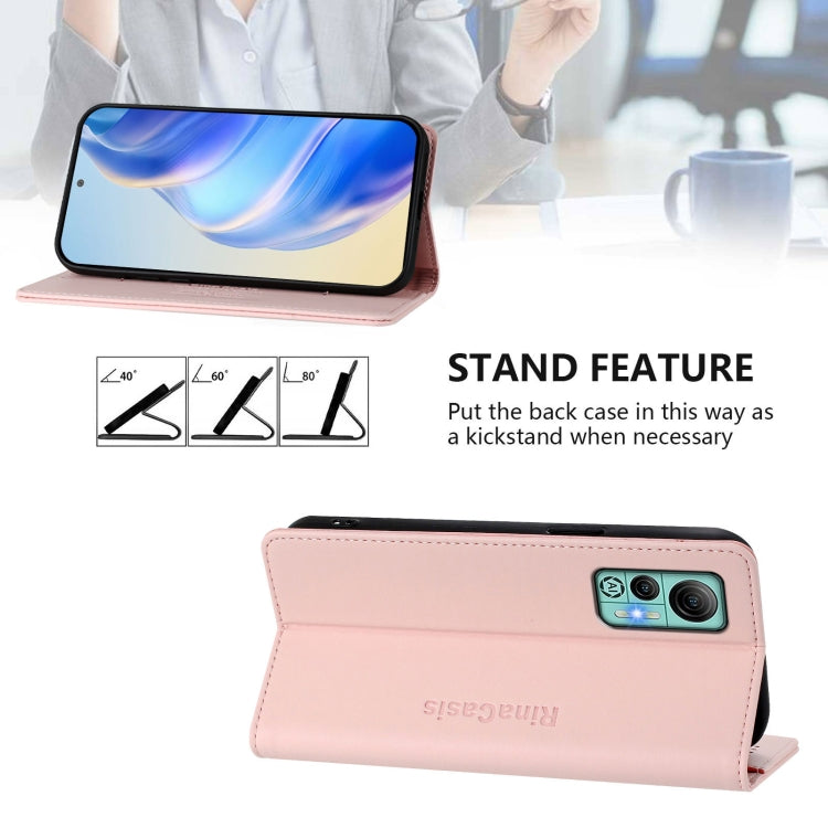 For Ulefone Note 14 RC01 Dual-Folded Magnetic Suction RFID Leather Phone Case(Pink) - free shipping - PMC TechLife - Order now!