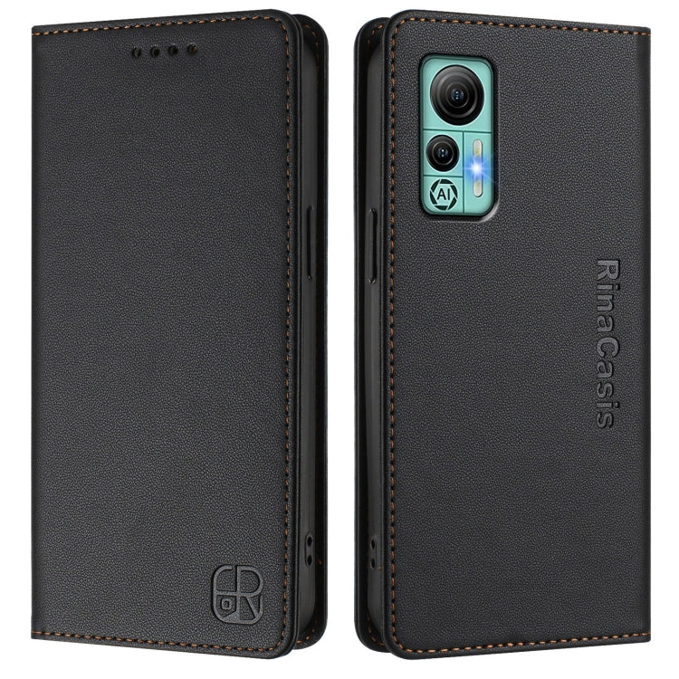 For Ulefone Note 14 RC01 Dual-Folded Magnetic Suction RFID Leather Phone Case(Black) - Ulefone Cases by PMC TechLife | Online Shopping South Africa | PMC TechLife | Buy Now Pay Later Mobicred