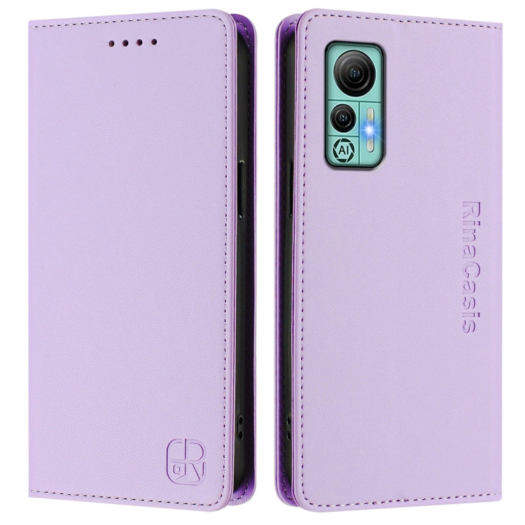 For Ulefone Note 14 RC01 Dual-Folded Magnetic Suction RFID Leather Phone Case(Light Purple) - free shipping - PMC TechLife - Order now!