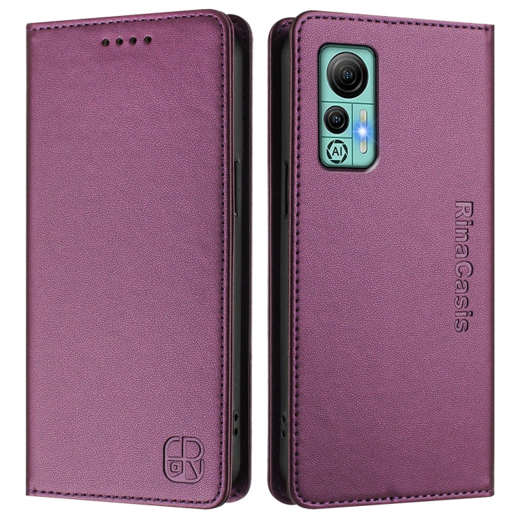 For Ulefone Note 14 RC01 Dual-Folded Magnetic Suction RFID Leather Phone Case(Violet) - Ulefone Cases by PMC TechLife | Online Shopping South Africa | PMC TechLife | Buy Now Pay Later Mobicred
